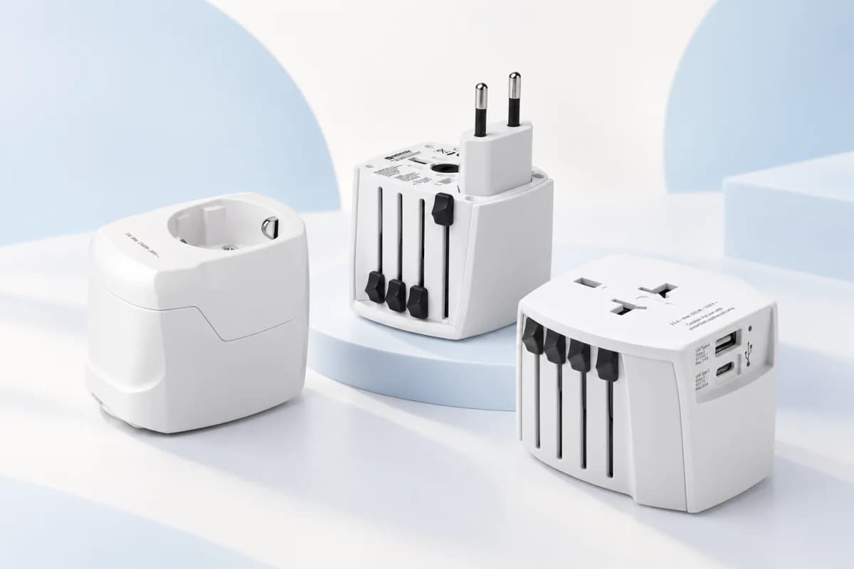 Adaptateurs de voyage universels SKROSS personnalisables avec prises internationales et ports USB