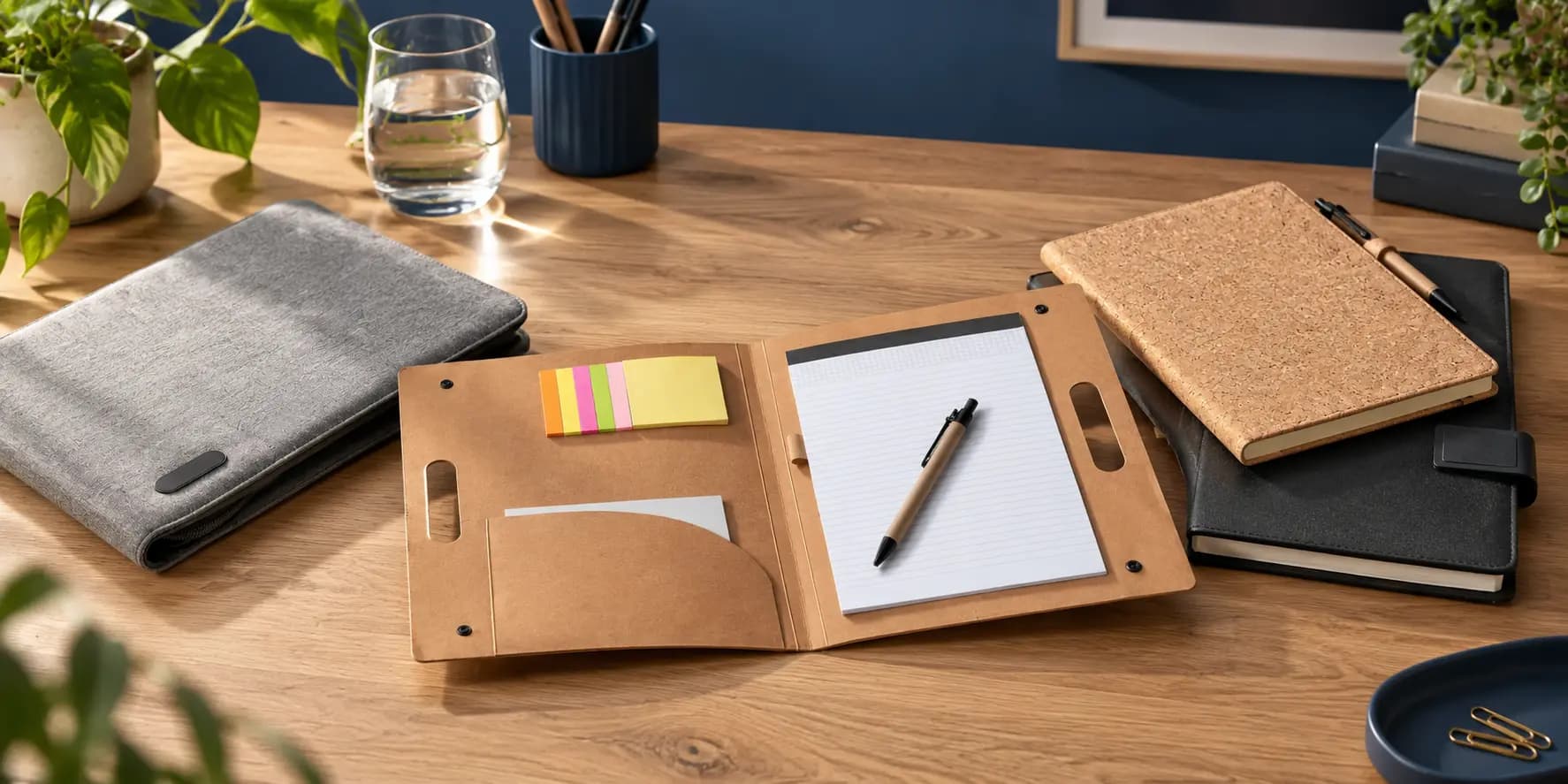 Bloc-notes publicitaires personnalisés avec carnets, blocs mémo et accessoires d’écriture