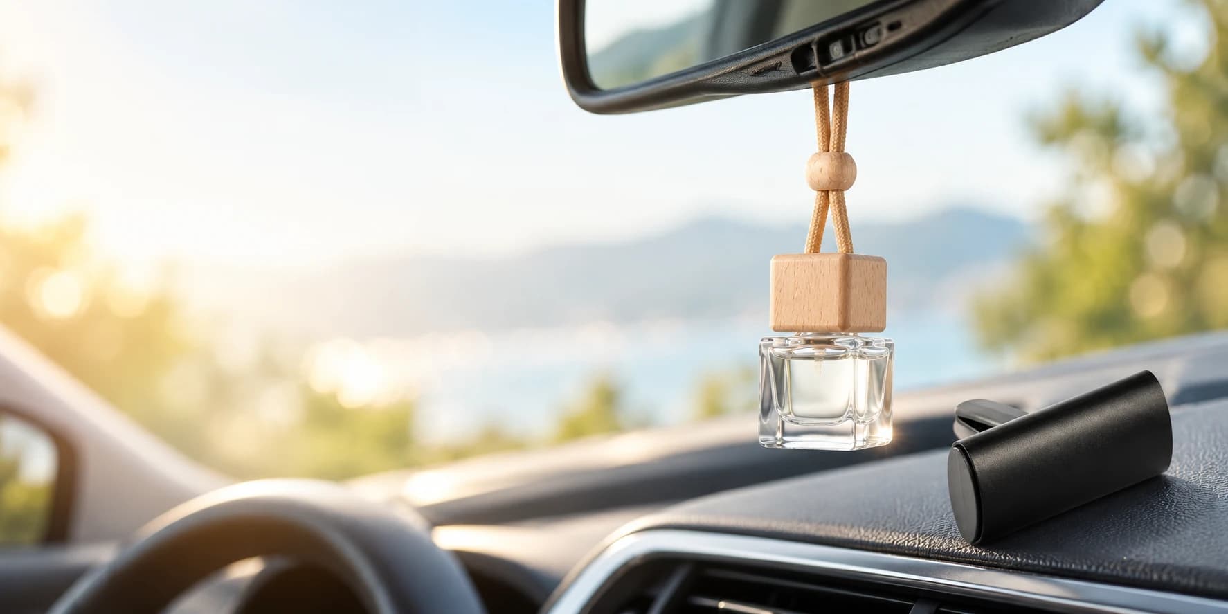 Désodorisant de voiture publicitaire personnalisé suspendu au rétroviseur