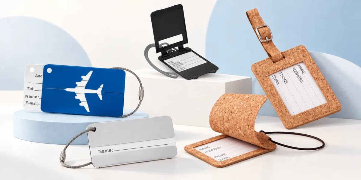 Étiquettes de bagages publicitaires personnalisées pour valises et voyages