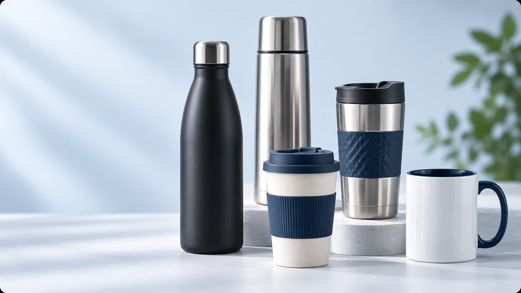 Gourdes, mugs et bouteilles isothermes publicitaires personnalisés pour entreprises