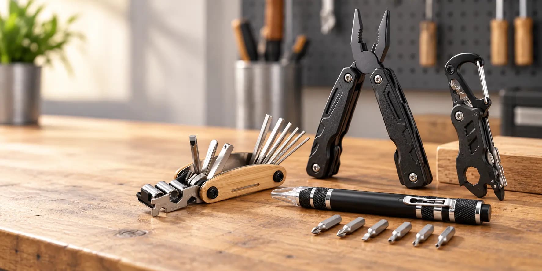 Outils multiples publicitaires personnalisés avec tournevis, embouts, pinces et accessoires multifonctions