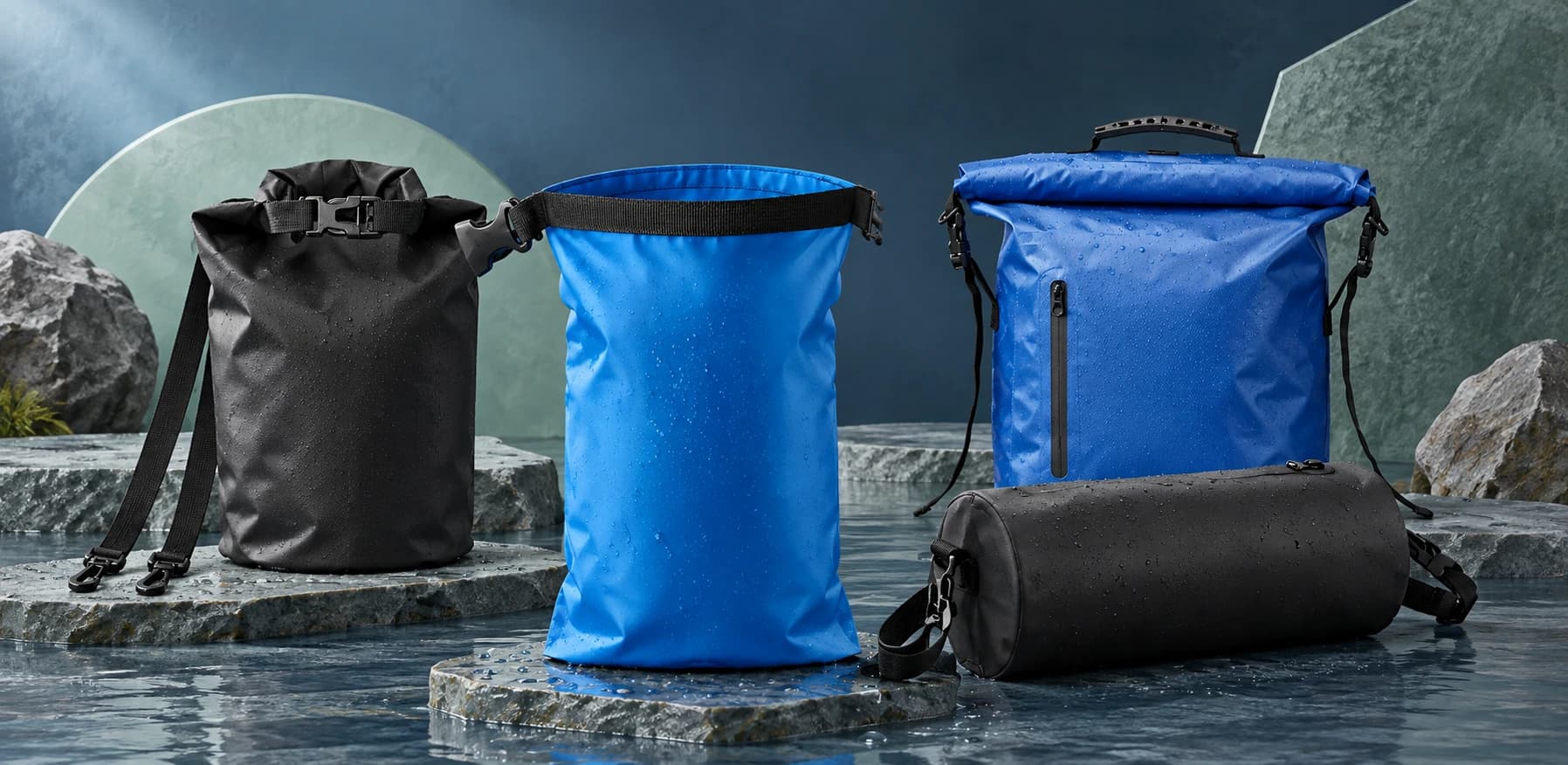 Sacs étanches publicitaires personnalisés avec fermeture enroulable pour activités nautiques et outdoor