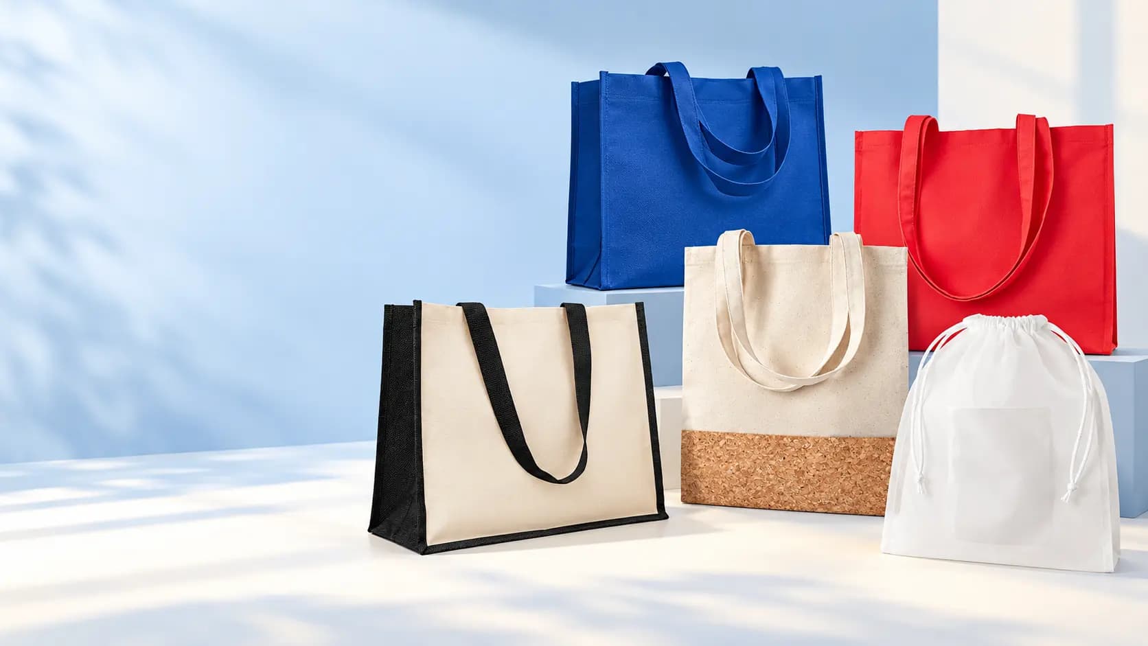 Sacs shopping publicitaires personnalisés en coton, liège et matières réutilisables