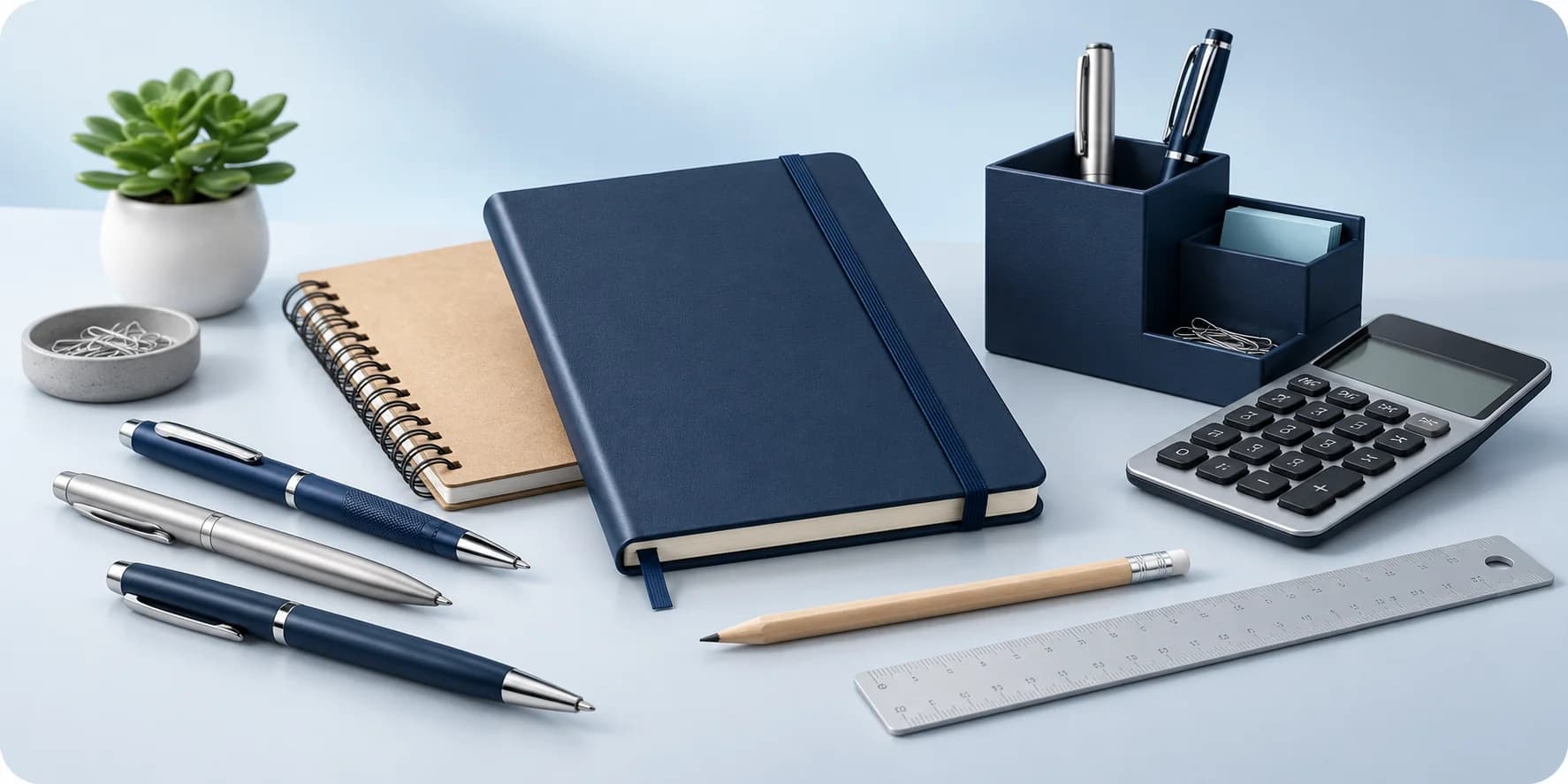 Stylos, carnets et accessoires de bureau publicitaires personnalisés