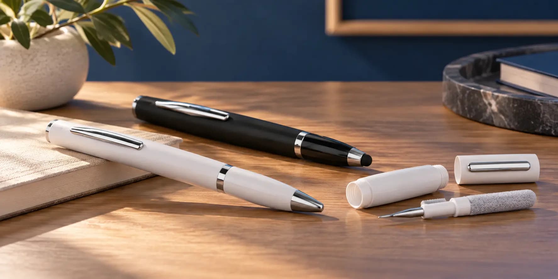Stylos multifonctions publicitaires personnalisés avec stylet et fonctions tactiles