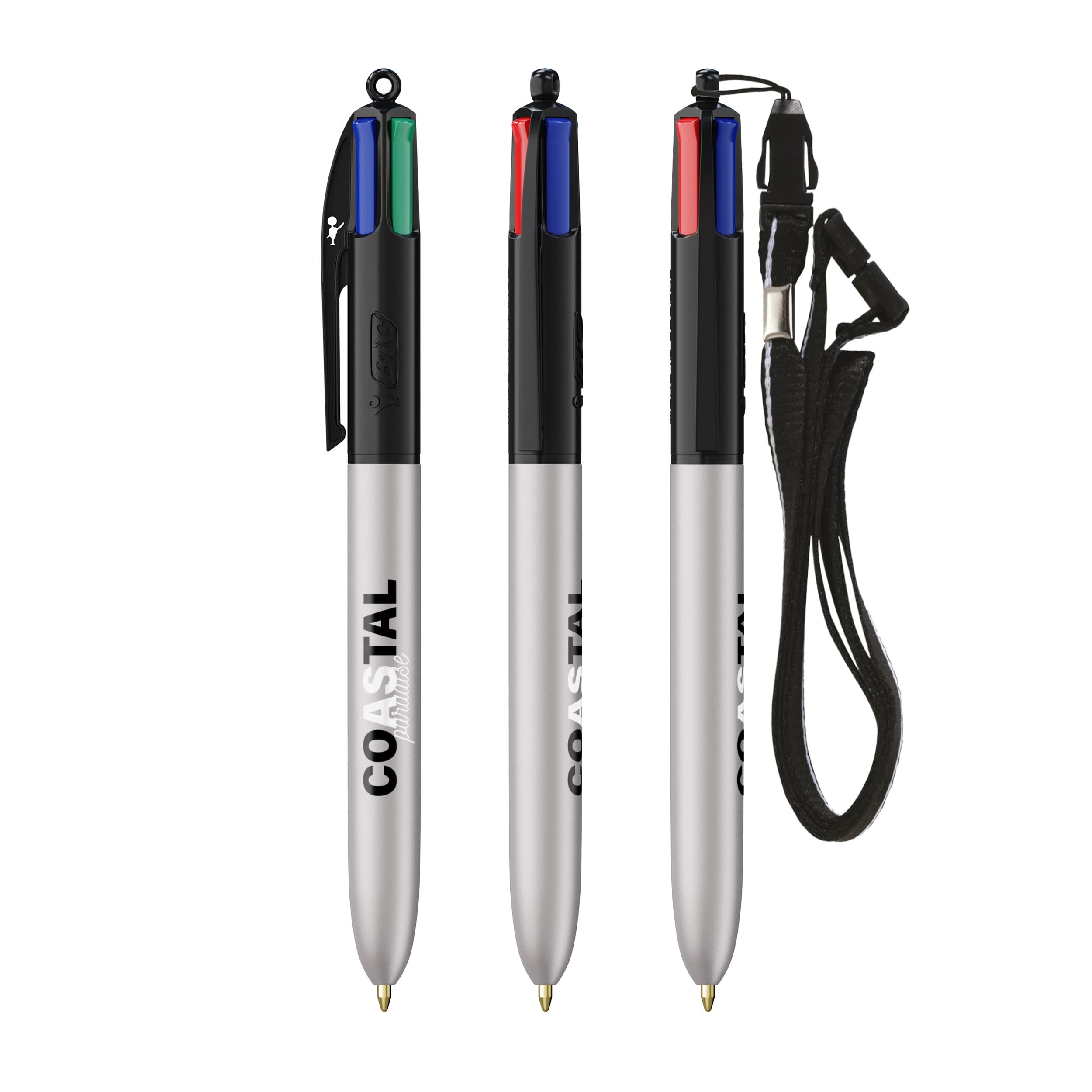BIC® 4 Couleurs® Glacé with Lanyard personnalisable