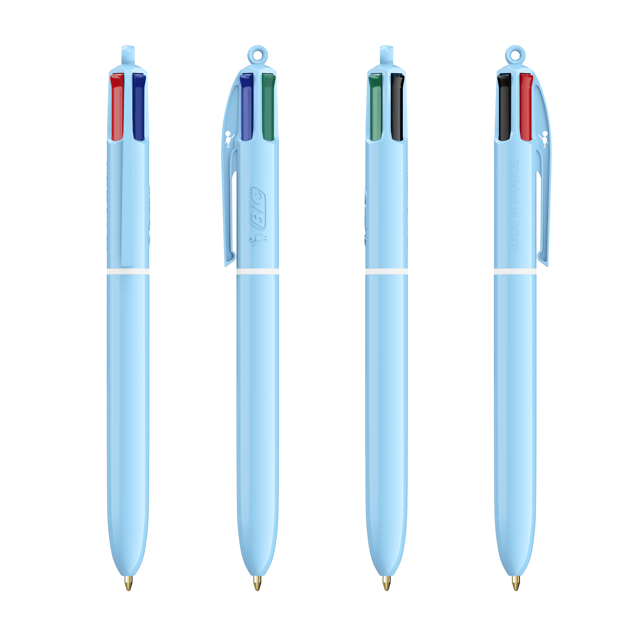 BIC® 4 Couleurs® Pastel + lanyard personnalisable