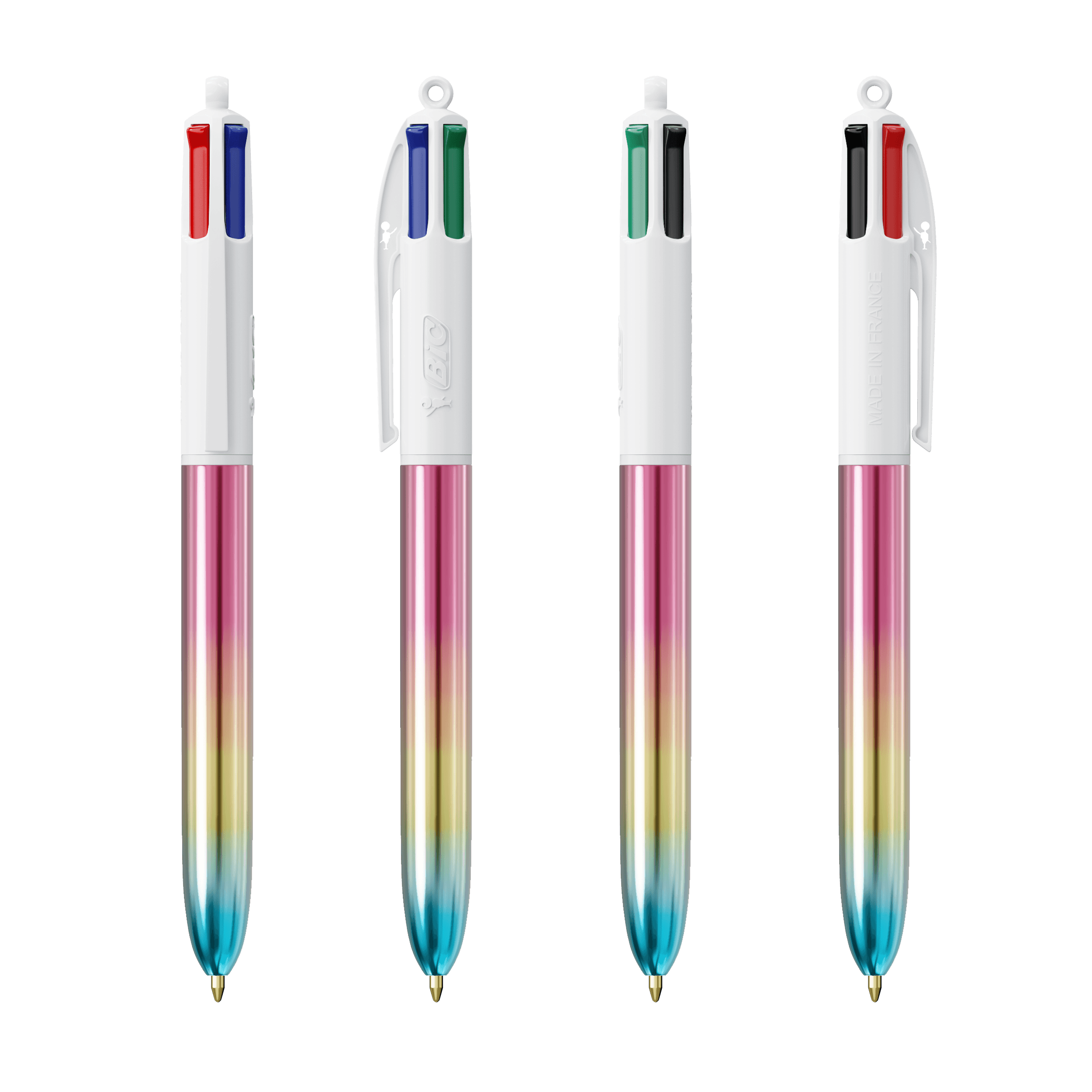 BIC® 4 Couleurs® Gradient + lanyard personnalisable