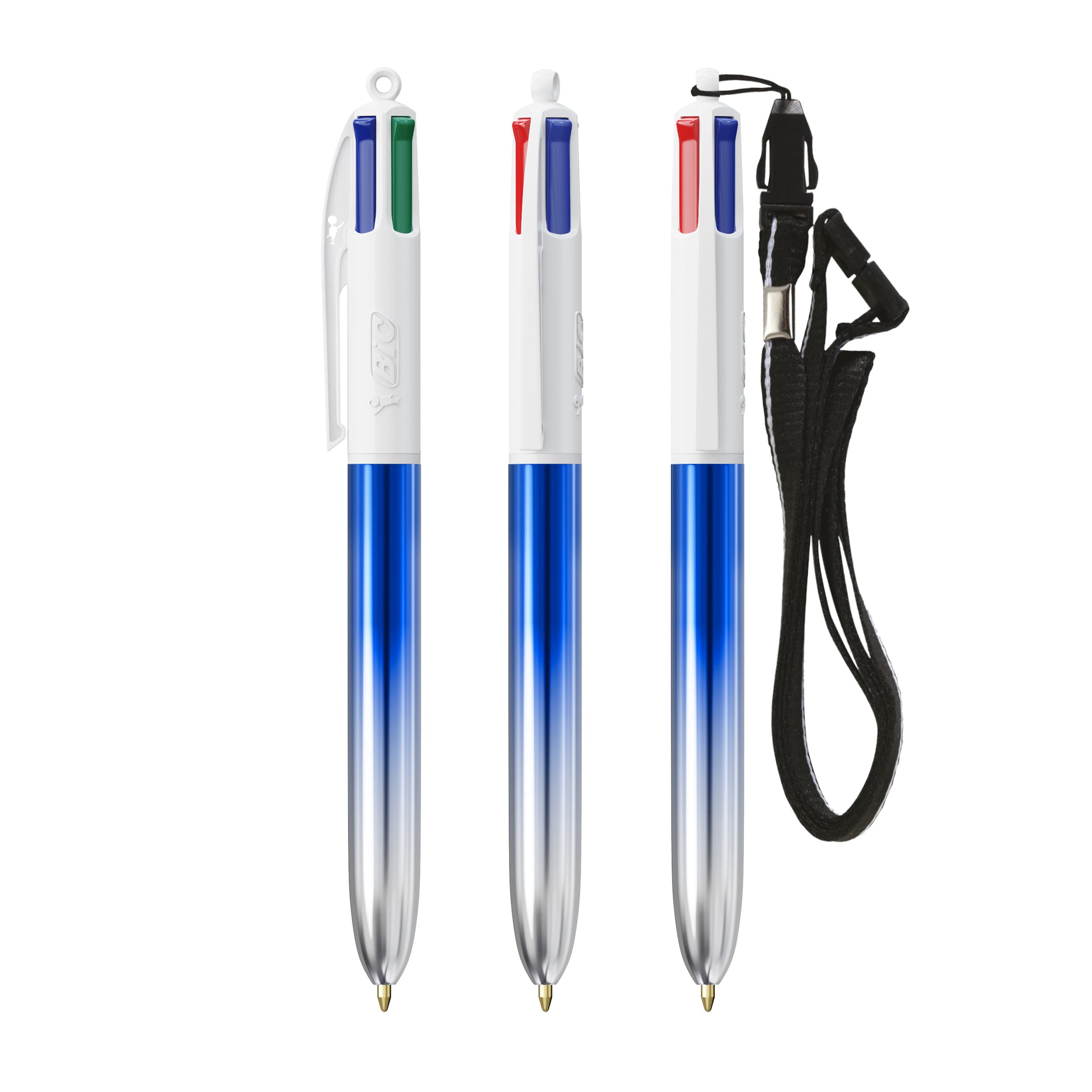 BIC® 4 Couleurs® Bicolor + lanyard personnalisable
