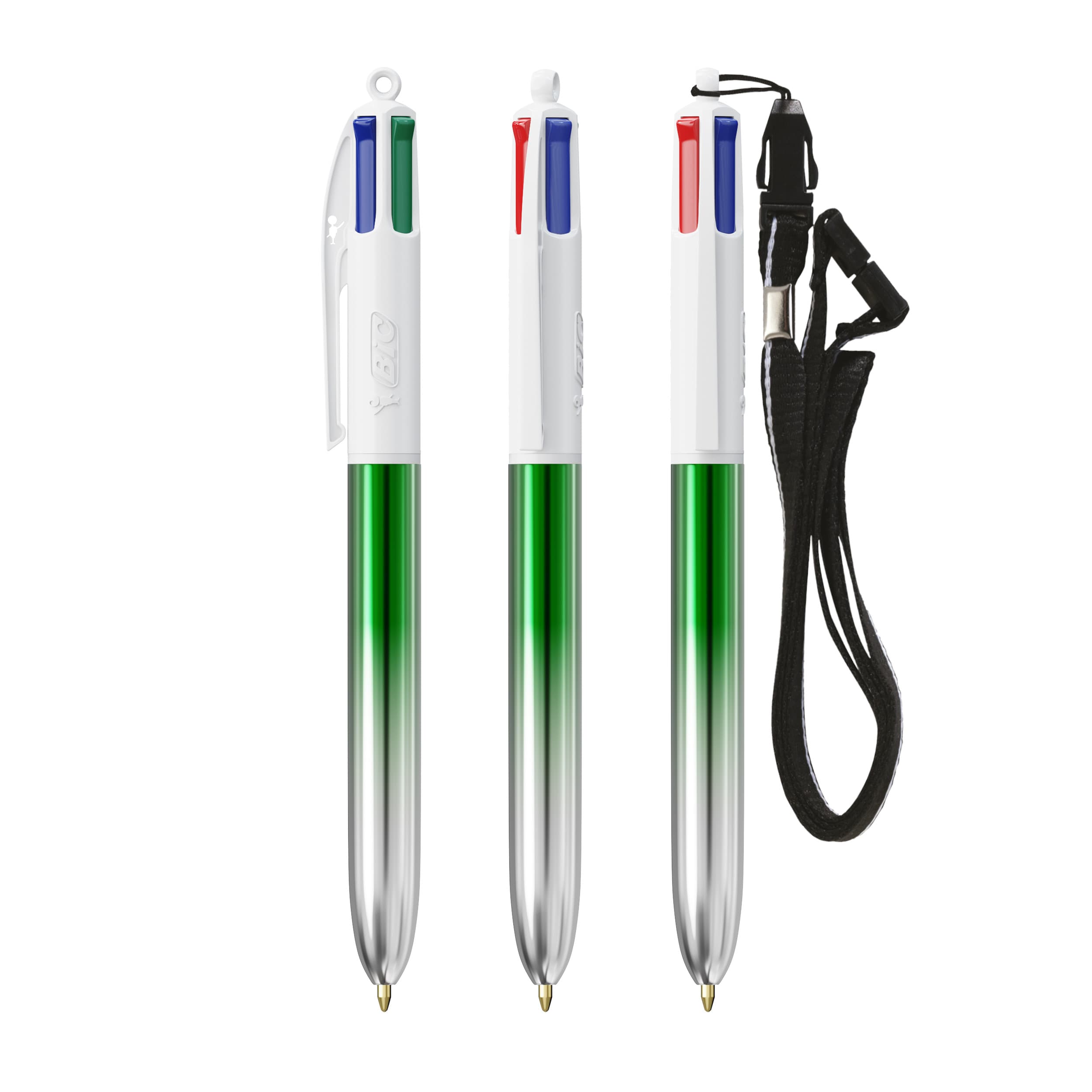 BIC® 4 Couleurs® Bicolor + lanyard personnalisable
