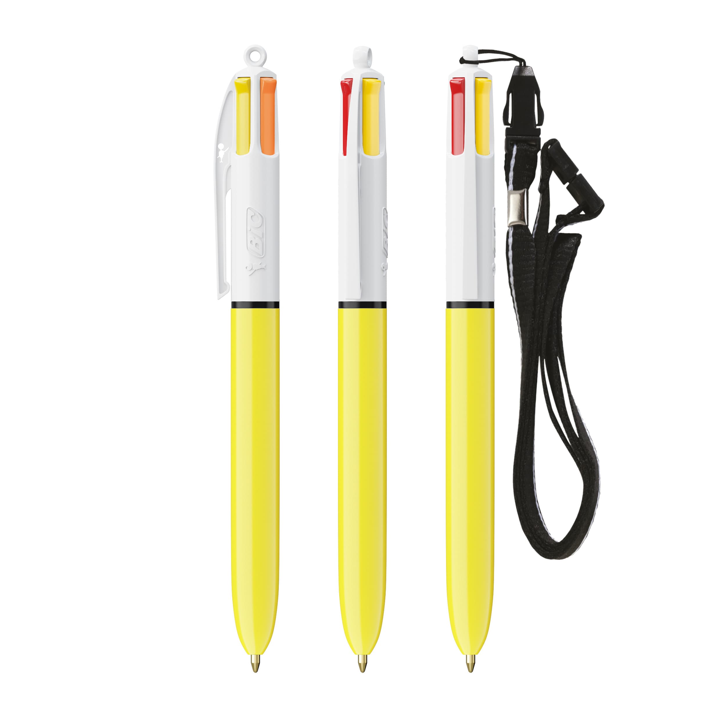 BIC® 4 Couleurs® Sun with lanyard ballpen personnalisable