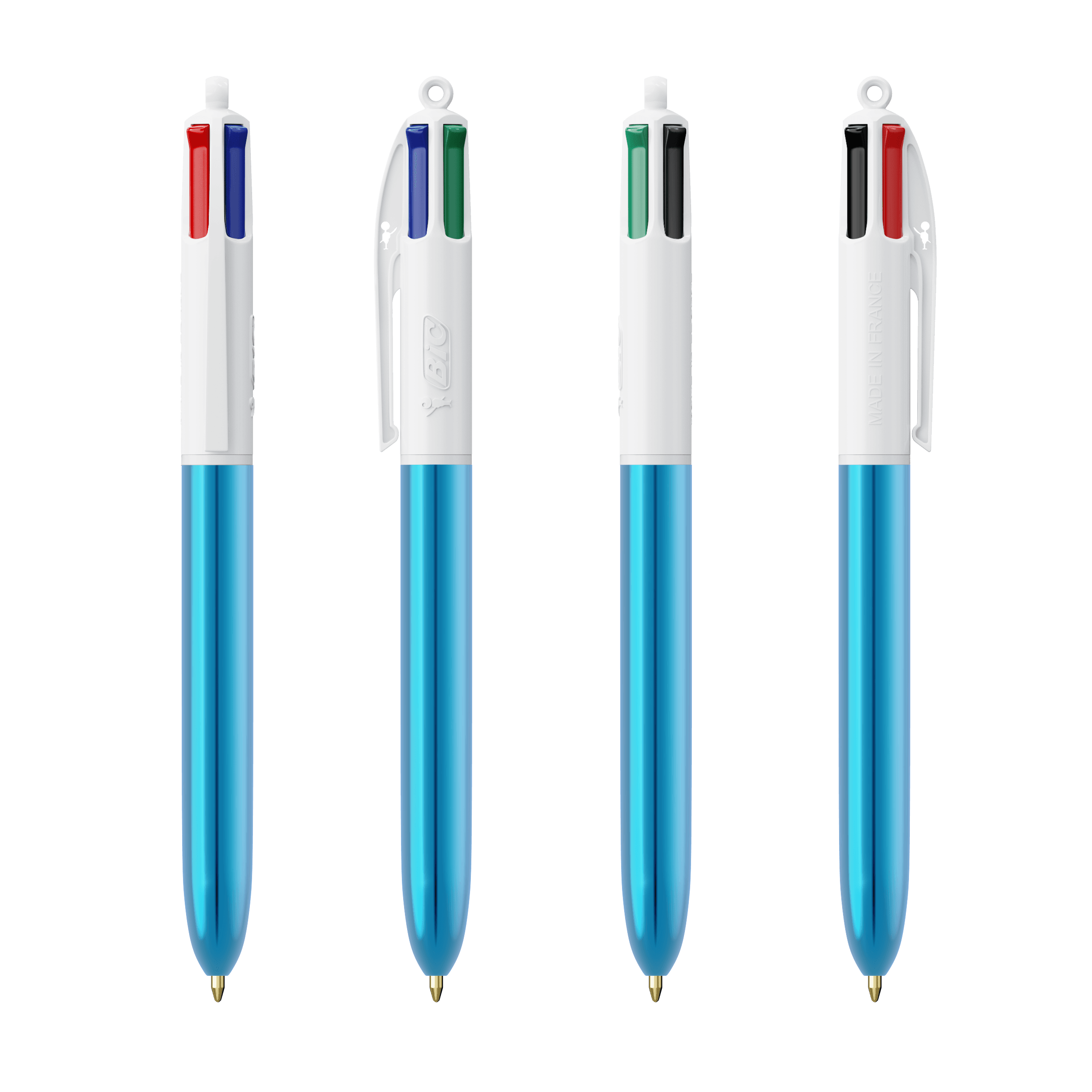 BIC® 4 Couleurs® Shine with lanyard ballpen personnalisable