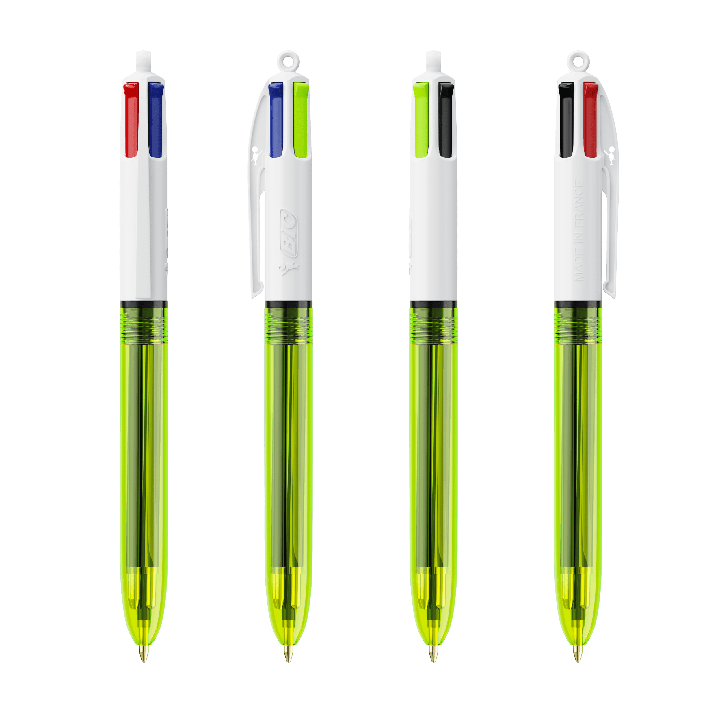 BIC® 4 Couleurs® Fluo with lanyard ballpen personnalisable