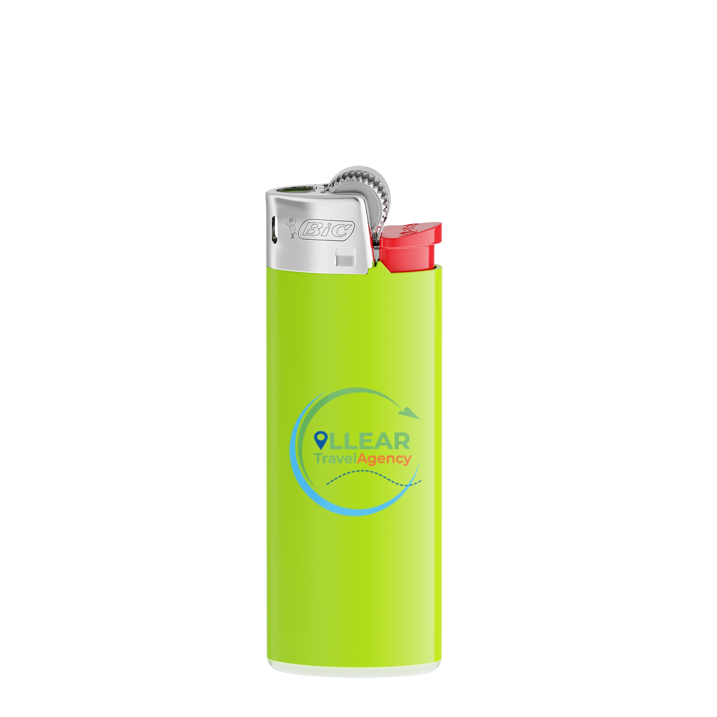 Corps vert de pomme / base blanche / poussoir rouge / chrome — produit personnalisable