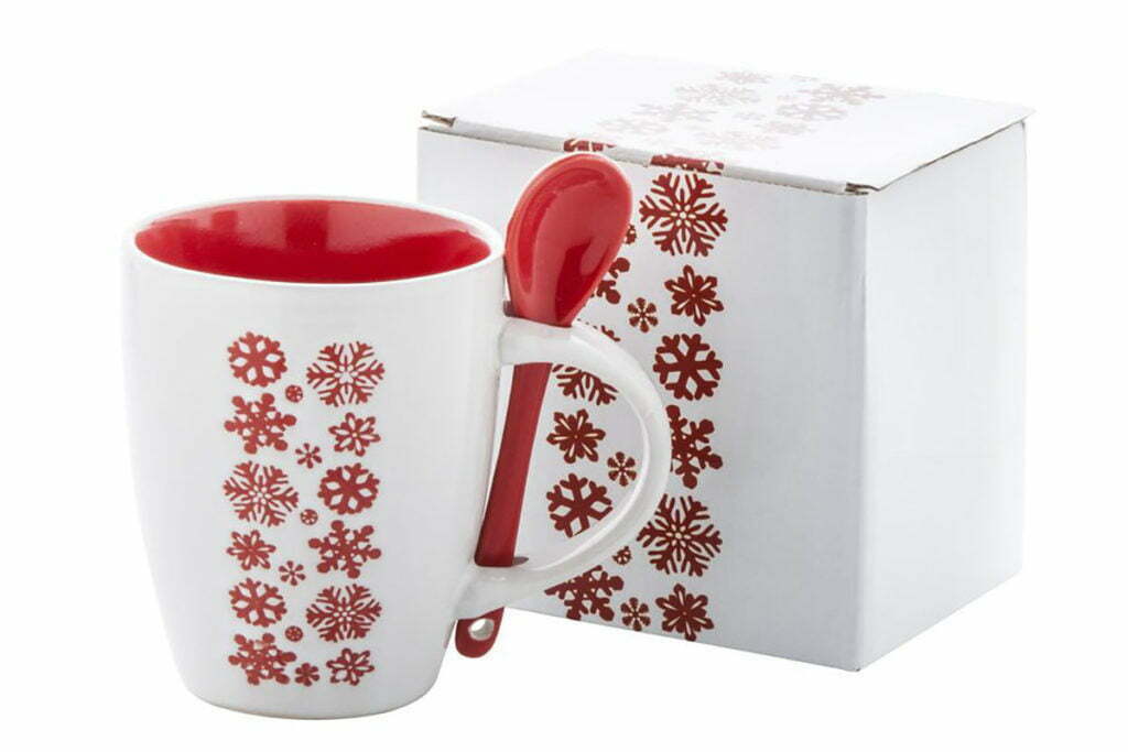 Mug de Noël Rouge Boite decoration Sapin Carte de Etoile